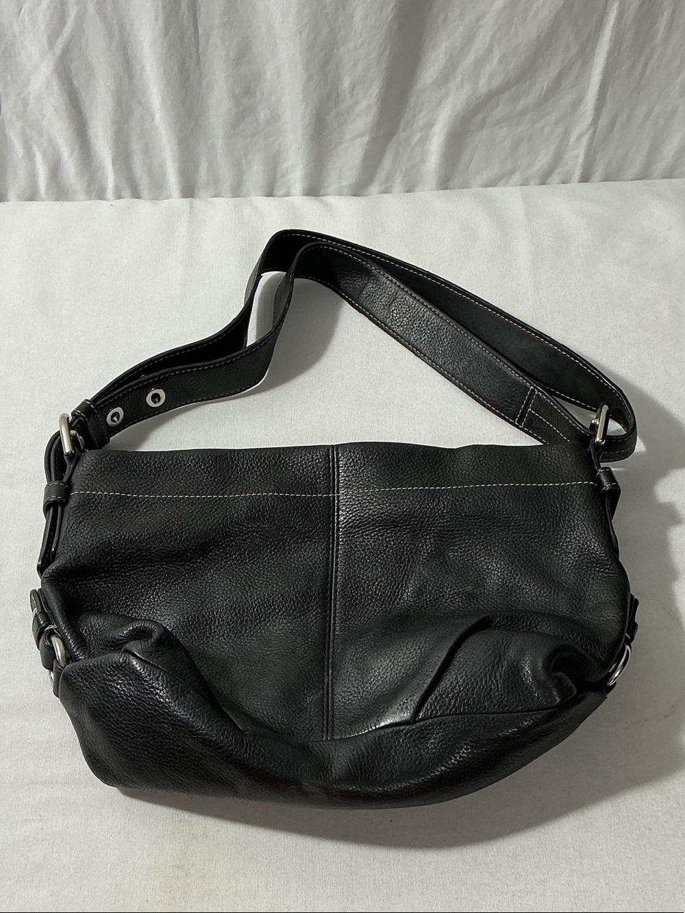 Coach Black Pebbled Leather Shoulder Bag